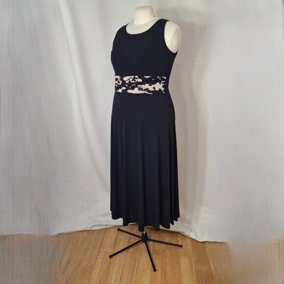 Jessica Howard Ladies Beautiful Blue Ruched Waist Fit & Flare Dress - Size 14W - Picture 1 of 16